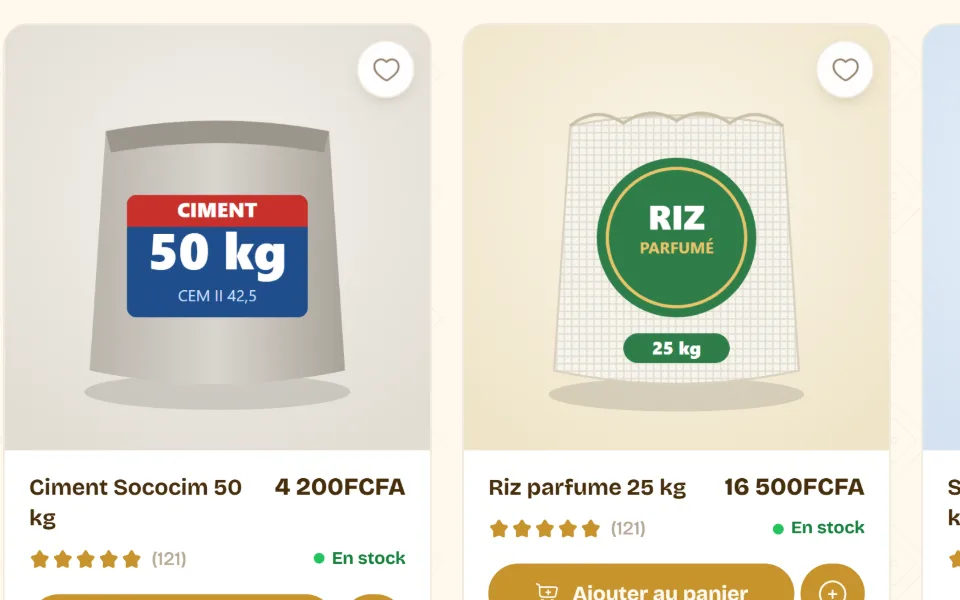 Gros plan des cartes produits : photo, prix, avis et disponibilité