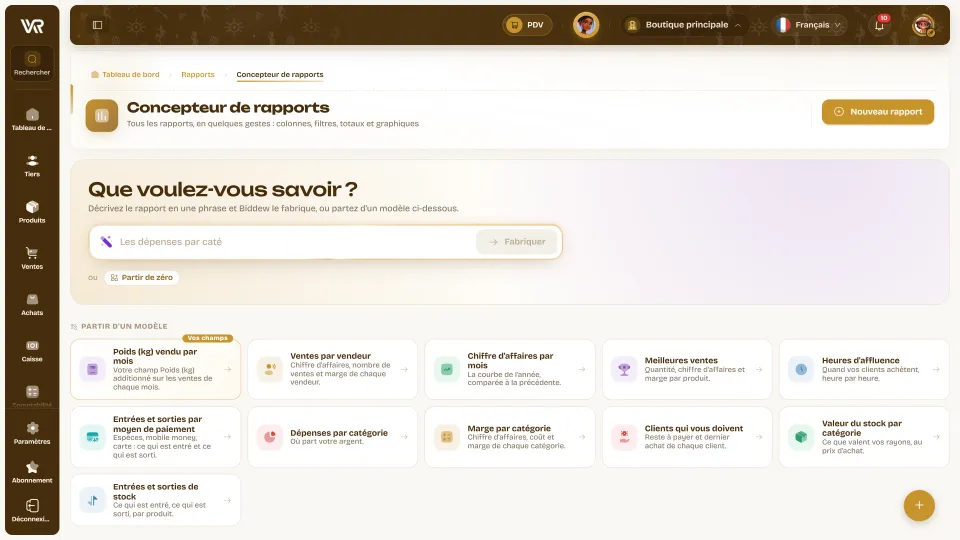 Concepteur de rapports Wurus : question à Biddew, partir de zéro, et modèles de rapports prêts à l’emploi